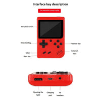 A Red Retro Classic Games Children's Handheld Small Game Console With 400 Game Charging Can Be Connected To The TV Lusy Store
