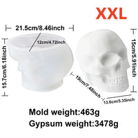 White and Pink Skull Candle Molds DIY Epoxy Skull Resin Mold Art Craft for Holiday Decoration DIY Halloween Skeleton Skull Mold White Skull XXL