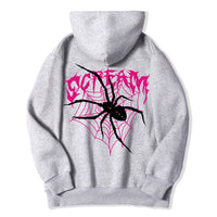 Scream Spiders & Cobwebs Women Hoodies Harajuku Oversize Hoody Fashion Loose Clothing Comfortable Gray