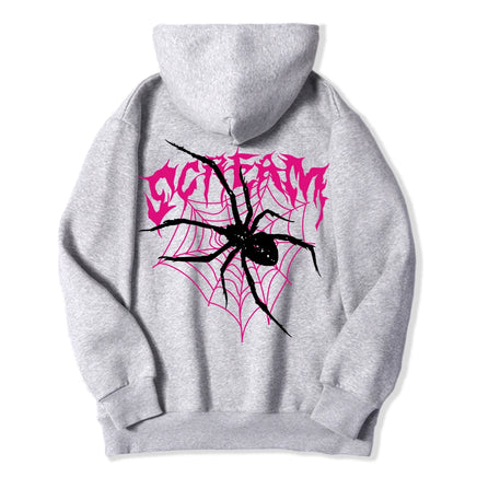 Scream Spiders & Cobwebs Women Hoodies Harajuku Oversize Hoody Fashion Loose Clothing Comfortable Gray