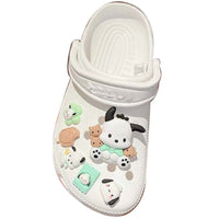 Sanrio Hello Kitty Kuromi Cinnamoroll Sneakers Buckle Set Melody LED Decorations Accessories for Slides Sandals Clogs Gifts 6Pcs Pochacco