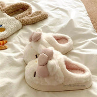 Hello Kitty Unique Design Soft Cute Home Slippers Women Winter Thick Bottom Anti Slip Plush Slippers Trend New Warm Cotton Shoes Lusy Store