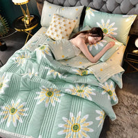 Quilted Spring Summer Quilt Soft Lightweight Duvet Summer Blanket Queen Breathable Blankets Comfortable Washable Double Quilts Lusy Store