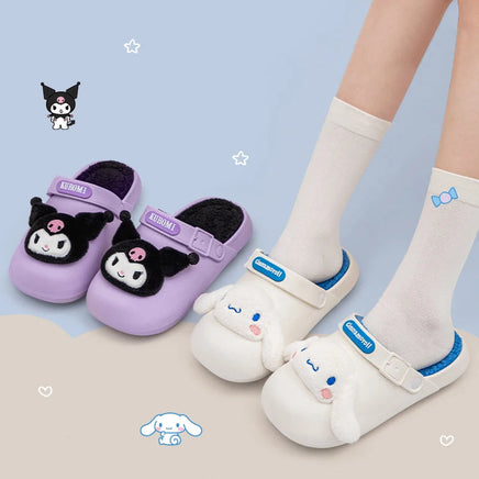 Sanrio Kawaii Cinnamoroll Women’s Slippers with Hello Kitty and Kuromi