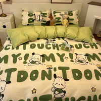 Hello Kitty Bedding Set Kawaii Cartoon Bed Linen Sheet Duvet Cover With Pillowcase Girls Bed Cover Set M