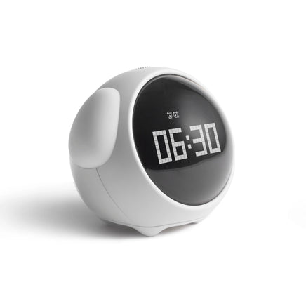 Child Alarm clock Digital Emotion Table Clock WIth Light Cute Cartoon Alarm Clock For Kids WHITE