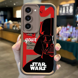 S-Star W-Wars Darth Vader Phone Case For Samsung Galaxy S25 S24 S23 S21 Ultra Plus S24 S23 S21 S20 FE A73 A55 Silicone Cover Brown C