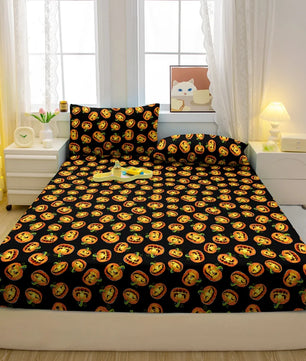 Lusy Store 1 Cartoon Fun Animal Printed Matte Fitted Sheet, Bedroom Printed Bed Cover, Bedding (Excluding Pillowcases) 