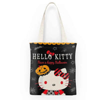 Kawaii Sanrio Halloween Hello Kittys Shoulder Bags Cartoon Anime Kuromi Girl Canvas Shoulder Bag Shopping BagNo zipper J