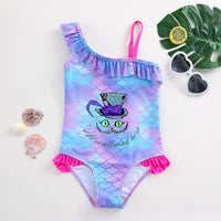 Alice in Wonderland Girls Swimsuit Mermaid Fish Scale One-Piece Bathing Suits Children's Dresses Summer Swimwear Beach Suit Kids Lusy Store