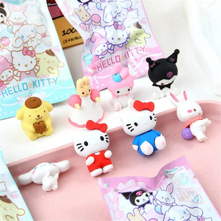Eraser Rubber 32pcs Kawaii Students Stationery Kuromi Hello Kitty 3D Eraser Clean Tools Gifts