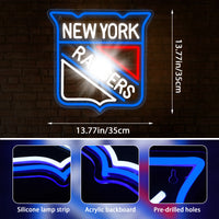 Lusy Store LLC New York Hockey Neon Sign Ranger LED Sign Decor Ice Gifts for Ranger Fans Neon Sign