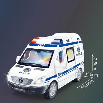 1:32 Mini Car Diecast Ambulance Fire-Truck Policecar Model Sound And Light Vehicle Simulation Collection Gifts Toys Boys Lusy Store