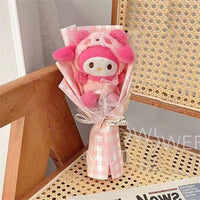 Kuromi My Melody Cinnamoroll Hello Kitty Plush Bouquet Woman Valentine's Day Girls Christmas Gifts Cartoon Bouquet-13