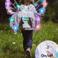 Lusy Store LLC Electric Butterfly Wings Moving Elf Wing with Light Fairy Wings for Kids Birthday Christmas Cosplay Action Figure