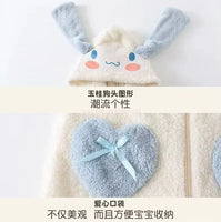 Sanrio Cinnamoroll Anime Periphery Winter Flannel Rompers Pajamas Children Girl Boy Toddler Jumpsuit Infant Clothes Kids Gifts