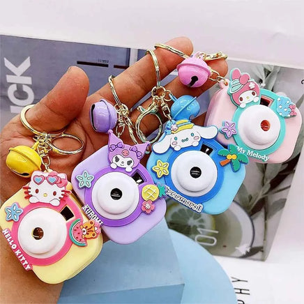 Hello Kitty 5Cm Keychain Camera Projection Sanrio Figure Anime Melody Cinnamoroll Kuromi Kawaii Decor Gifts for Chidlren Toy