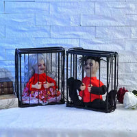 2025 April Fool's Day Prisoner Skull Ornament Induction Light Sound Electric Decoration Haunted House Holiday Party Prank Props