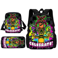 Cartoon Five Night At Freddy Child School Backpack With Shoulder Bag Pencil Bags School Bags for Boys Girls Best Gift XHOO4-TZ-145-A7
