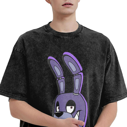 Men Y2K Basic Cotton T-Shirts Summer Bonnie Funny FNAF At Freddys Round Neck Fashion Tee Shirt Custom DIY Oversize Tops