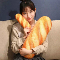 3D Simulation Bread Plush Pillow,Soft Butter Toast Bread Food Pillow Lumbar Back Cushion Stuffed Toy for Home Decor 50cm
