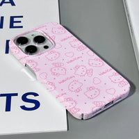 Lusy Store Cute Cartoon Hello Kitty Phone Case for IPhone 16 15 14 13 12 11 Pro Max XS XR XSMax 6 7 8 Plus Glossy HD Hard PC Cover 