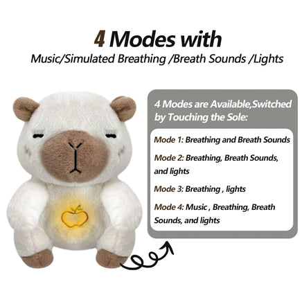 Elephant Plush Toy – Soothing Breathing Companion – Music & Light – Lusy Store White Capybara 10"-13"