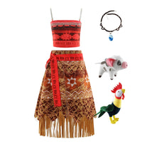 Girl Costume for Girls Moana Dress Kids Princess Dress with Necklace Halloween Costumes Party Baby Children Vaiana Outfit 10