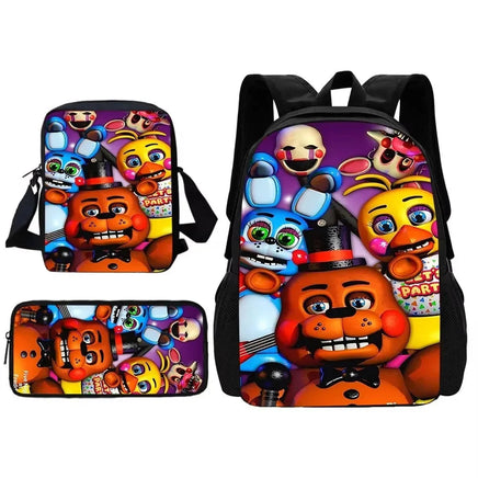 Cartoon Five Night At Freddy Child School Backpack With Shoulder Bag Pencil Bags School Bags for Boys Girls Best Gift XHOO4-TZ-145-A5