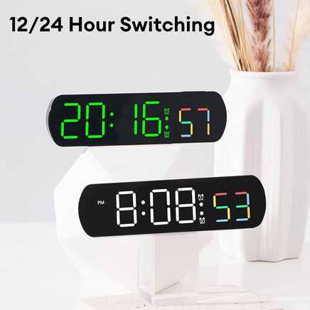 Voice Control Digital Alarm Clock Date Temperature Display Countdown Up Timer Night Mode Table Clock 12/24H Electronic LED Clock Lusy Store