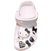 Sanrio Hello Kitty Kuromi Cinnamoroll Sneakers Buckle Set Melody LED Decorations Accessories for Slides Sandals Clogs Gifts 7Pcs Kitty