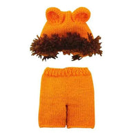 Newborn Photography Props Costume Hat Cape Set Crochet Knit Clothes Studio Photography Accessories Halloween Costumes 4