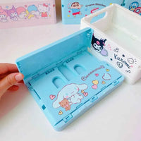 Sanrio Kawaii Hello Kitty My Melody Kuromi Cinnamoroll Desktop Storage Box Foldable Stackable Cosmetic Organizer Desktop Storage