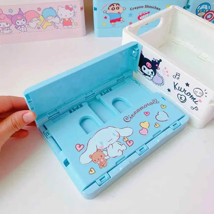 Sanrio Kawaii Hello Kitty My Melody Kuromi Cinnamoroll Desktop Storage Box Foldable Stackable Cosmetic Organizer Desktop Storage