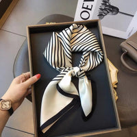 27.56" Paisley Print Small Square Scarf Simulated Silk Thin Neck Scarf Mature Style Sunscreen Headscarf For Women Lusy Store