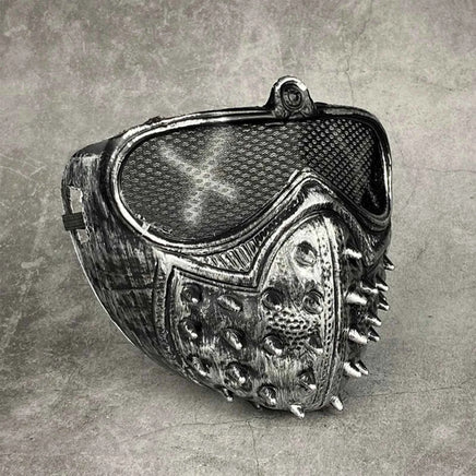 Punk Mask Halloween Dress Up Demonmask Rivetgrim Reapermask Cool Mask wrench Cosplay Halloween Costumes Silver One Size