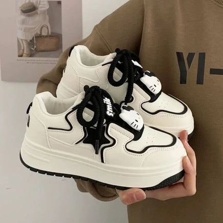 Sanrio Hello Kitty Y2K Platform Off White Sneakers for Women