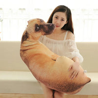 3D Cute Curved Dog Pillow 50cm Pillow Realistic Animal Funny Dog Head Role Playing Home Decoration Sofa Ornament Lusy Store