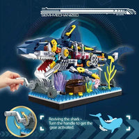 Ocean Shark Marine Biology Building Block set, Marine animal building block toy home with display rack, birthday, holiday gifts