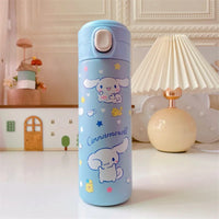 Sanrio Hello Kitty Kuromi Melody Cartoon Stainless Bounce Cup Creative Trending Student Water Bottle Large Capacity Thermos Cup 13 420ML