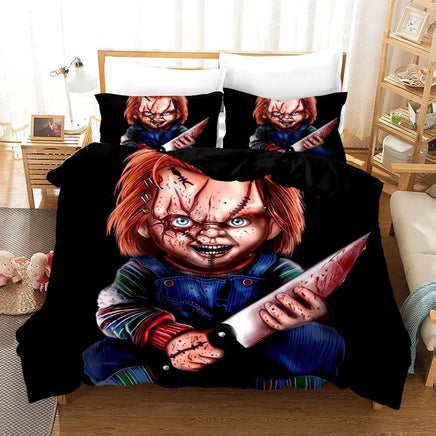 Horror Movie Halloween Duvet Cover Pillowcase 3pcs Digital Printing Comforter Set Soft Comfortable Breathable Bedding Set 4