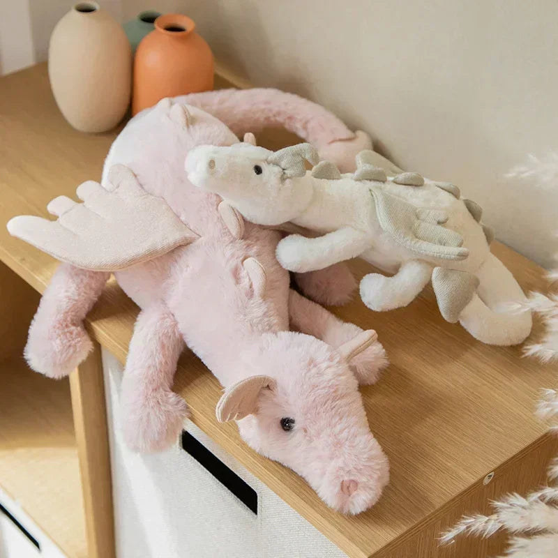 Lusy Store LLC Dragon Plush Toys Stuffed Dinosaur Flying Wings White Pink Green Blue Dragons Birthday Gift for Boy Plush