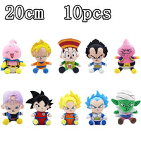 Dragon Ball Plush Super Saiyan Goku Vegeta Picollo Trunks Gohan Cartoon Figure Stuffed Dolls Gifts 10pcs 20cm