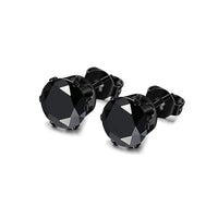 2-14pcs Stainless Steel Punk Dangle Hoop Piercing Earrings with 2Pairs Fairy Elf Ears for Women Men Halloween Cosplay Photo Prop 2pcs Black B