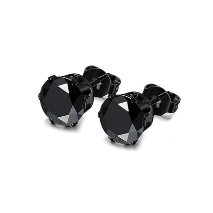 2-14pcs Stainless Steel Punk Dangle Hoop Piercing Earrings with 2Pairs Fairy Elf Ears for Women Men Halloween Cosplay Photo Prop 2pcs Black B