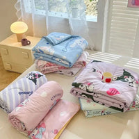 Hello Kitty Kawaii Summer Quilt Anime Cartoon Bedding Quilt Cover Student Bedding Soft Microfiber Bedspread Lightweight Coverlet Lusy Store