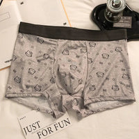 Men Hello Kitty Underwear Kawaii Student Cartoon Ice Silk No Trace Summer Printing Loose Four Corners Boxer Pants Briefs Gift 2