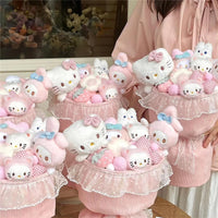 Hello Kitty Plush Doll Bouquet Cute Soft Fashion Plush Flower Room Decoration Gifts 1