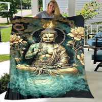 Buddha Sakyamuni Buddhism Faith Religion Soft Plush Blanket, Flannel Blanket Throw Blanket for Living Room Bedroom Bed Sofa Pray