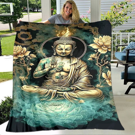 Buddha Sakyamuni Buddhism Faith Religion Soft Plush Blanket, Flannel Blanket Throw Blanket for Living Room Bedroom Bed Sofa Pray